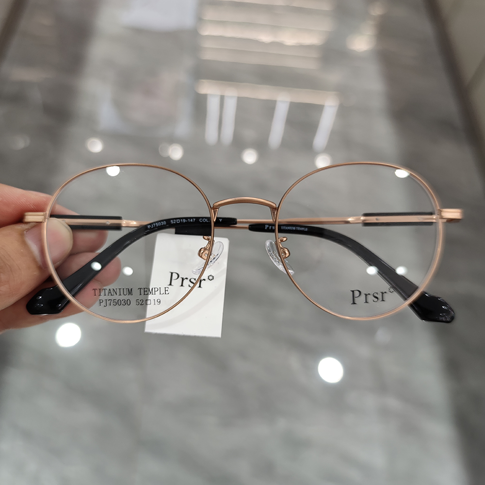 Prsr帕莎新款眼镜框架时尚复古男女近视圆形大框超轻钛架PJ75030 - 图0