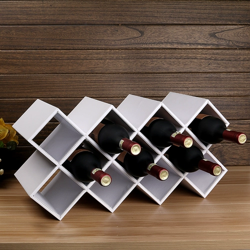 Красное вино, современное минималистское изящное дерево, гостиная гостиная, европейская творческая винная шкаф, декоративная полка