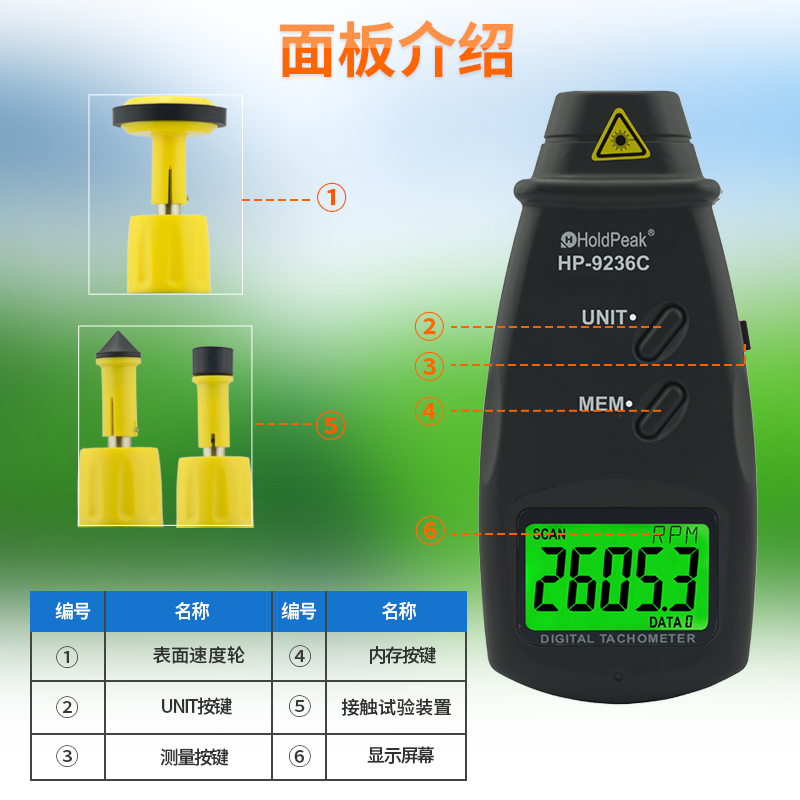 激光转速仪转速测量红外测速仪非接触电机计数器数显接触式转速计 - 图1