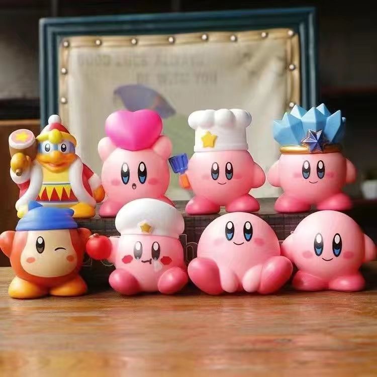 星之卡比手办卡通动漫游戏8款蛋糕模型手办车载摆件娃娃星卡盲盒 - 图1