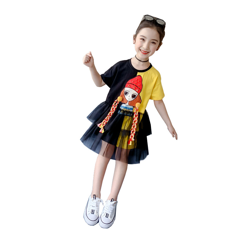 连衣裙夏装2020新款韩版小女孩t恤 妞妞家族连衣裙