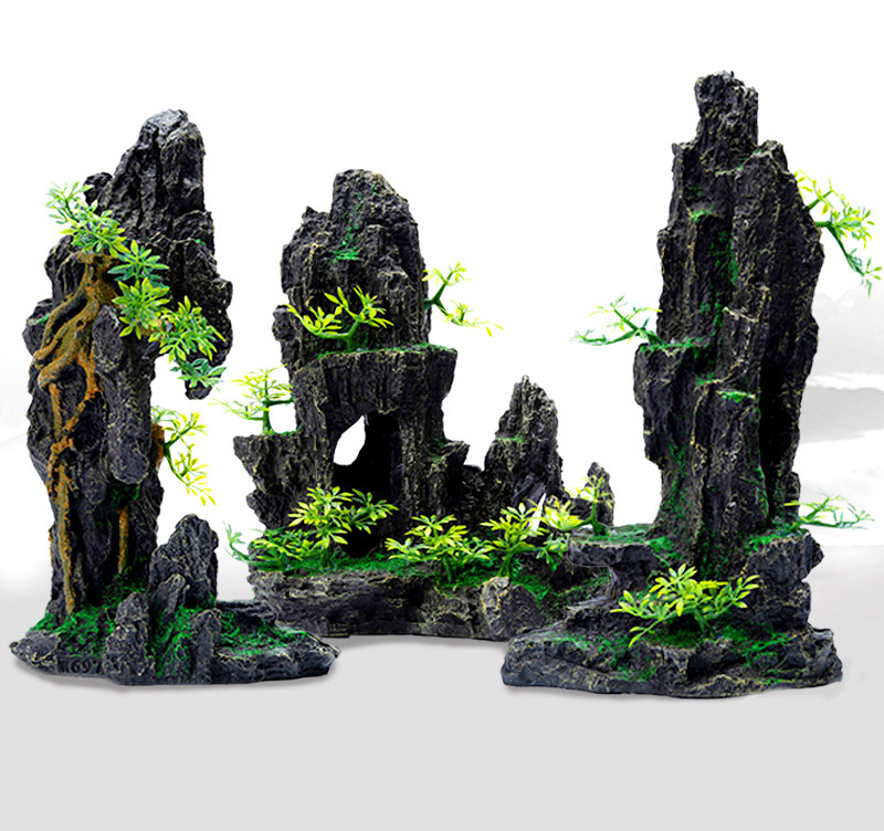 鱼缸造景装饰套餐假山石头水草水族箱布景大小摆件鱼虾龟躲避洞窝,淘宝优惠券,粉丝福利购,淘宝优惠卷