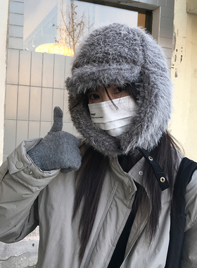 阿勒泰毛绒帽～ins网红款雷锋帽
