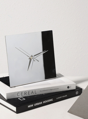 不锈钢个性时钟台钟摆件客厅创意现代简约桌面钟表座钟样板房装饰