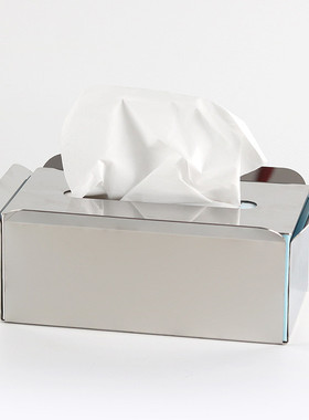 现代金属方形纸巾盒摆件客厅北欧轻奢创意抽纸盒样板房酒店装饰品