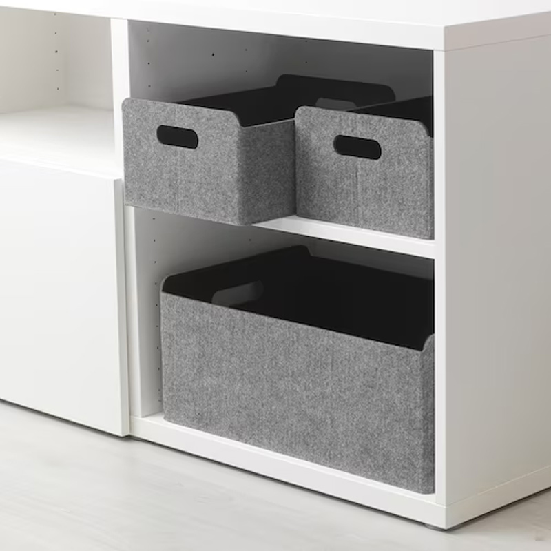 IKEA宜家贝达盒灰色桌面方形收纳筐家用储物整理盒25x31x15厘米 - 图1