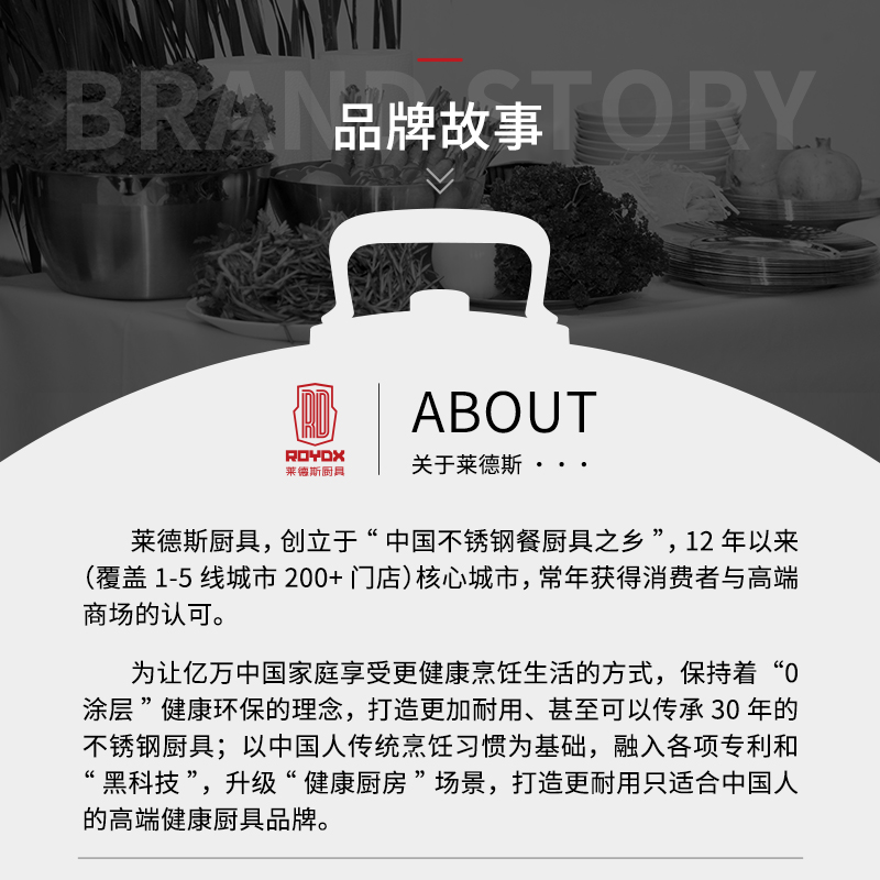 莱德斯304不锈钢煎锅不粘锅平底锅炒菜锅煎饼蛋牛排锅家用26cm-图3