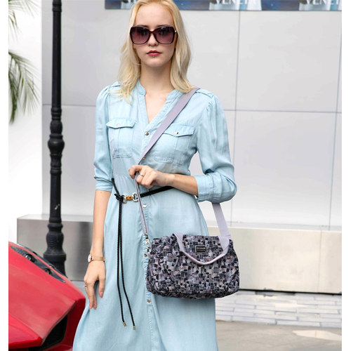 Frazzil/法姿女包手提包新款花色帆布包休闲女式斜挎包百搭妈妈包 - 图2