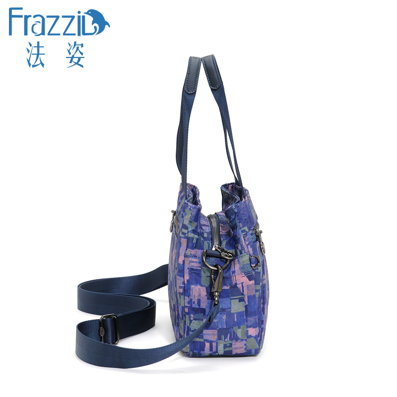 Frazzil/法姿新款包包女手提包休闲帆布包斜挎包多层实用妈妈潮包 - 图1