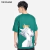 TRENDIANO nam mùa hè ngắn tay cổ tròn áo thun nghệ thuật cotton chân dung lỏng 3GC2025560 - Áo phông ngắn áo thun thể thao nam Áo phông ngắn