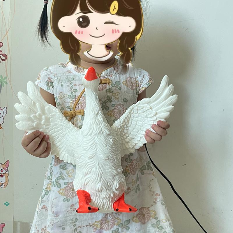 大号仿真家禽大公鸡软胶鸡鸭鹅农场牧场动物玩偶儿童认知模型摆件 - 图3