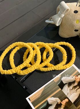 柠檬黄“5个装”很春天的气质女神博主推荐不勒头绳皮筋基础发绳