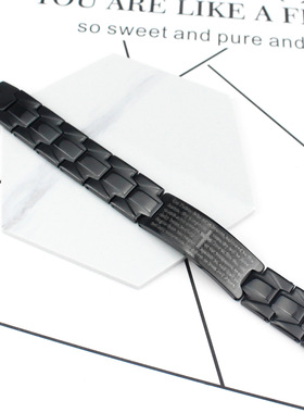 2025欧美跨境钛钢十字架手链15mm宽度男款简约个性男士手环可调节