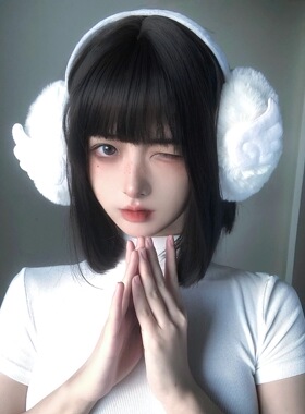 原创Y2K天使翅膀耳罩女冬甜酷