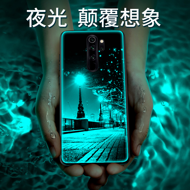 小米redmi红米Note8Pro夜光玻璃手机壳redminote8pro保护套防摔全包软超薄情侣网红男液态硅胶女宝可梦订定制 - 图1