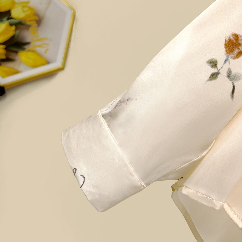 白衬衫女秋装2020新款设计感小众 古迪鲨衬衫