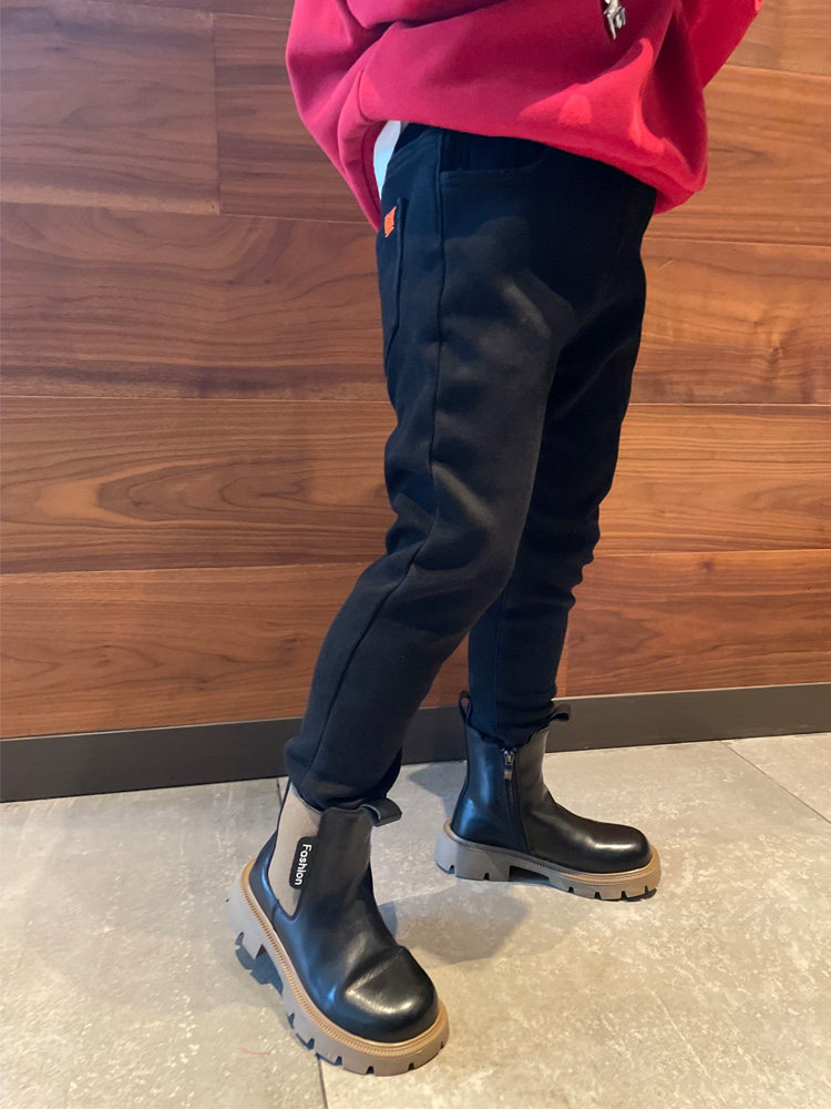男女童加绒一体绒牛仔裤子黑色2025冬季潮流小脚修身瘦版儿童长裤,淘宝优惠券,粉丝福利购,淘宝优惠卷