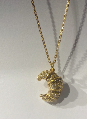 高品质原单出口欧美大牌原单牛角包可颂项链女