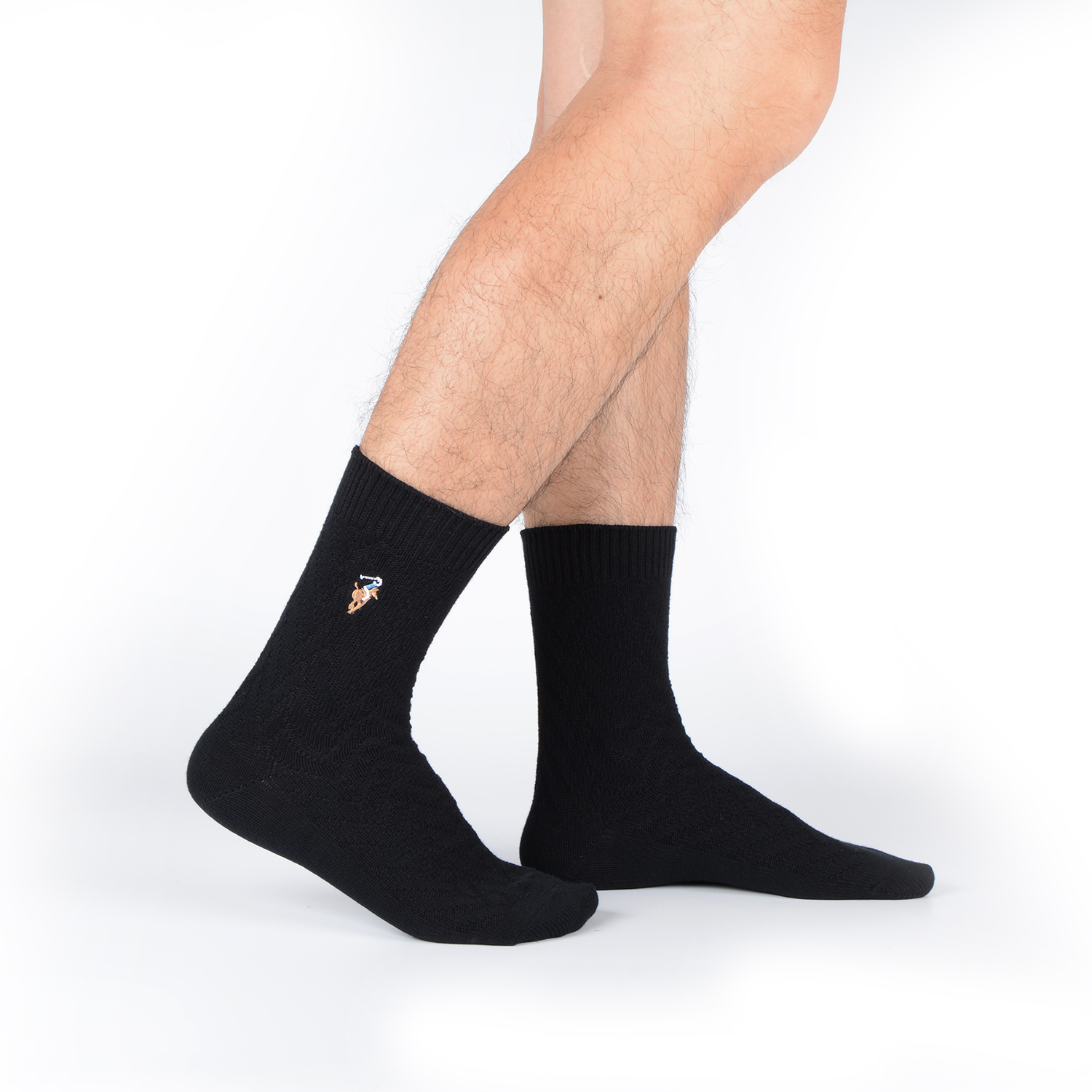 polo男秋春季长筒中厚商务男袜子 polo品棉长筒袜