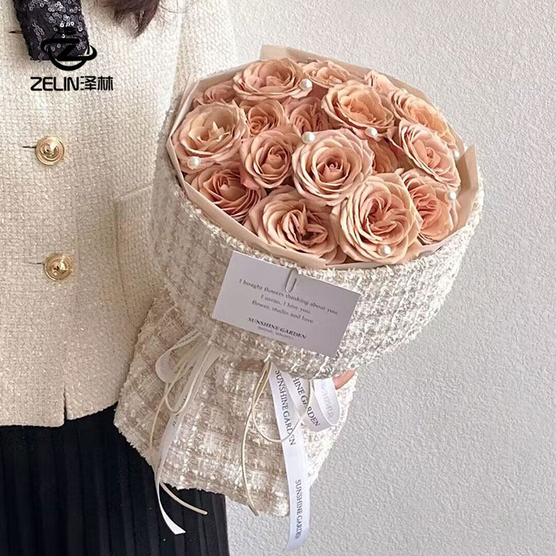 泽林母亲节一体小香风圆形花束定型片花店节日包花神器鲜花包装布,淘宝优惠券,粉丝福利购,淘宝优惠卷