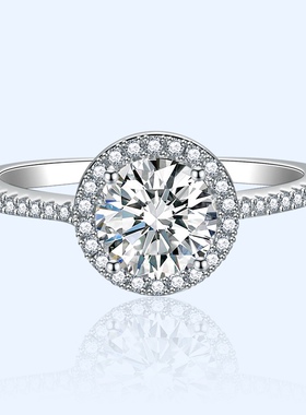 纯银莫桑钻圆包戒指女小众设计