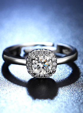 纯银方包公主方钻戒女小众高级感