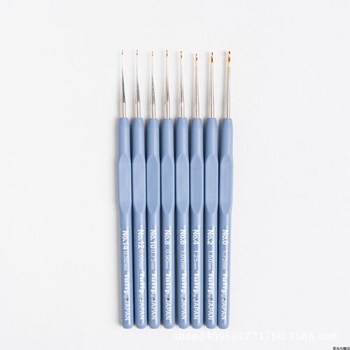 日本广岛Tulip艾特莫蕾丝蓝色薰衣草单支钩针进口毛线编织工具 - 图1