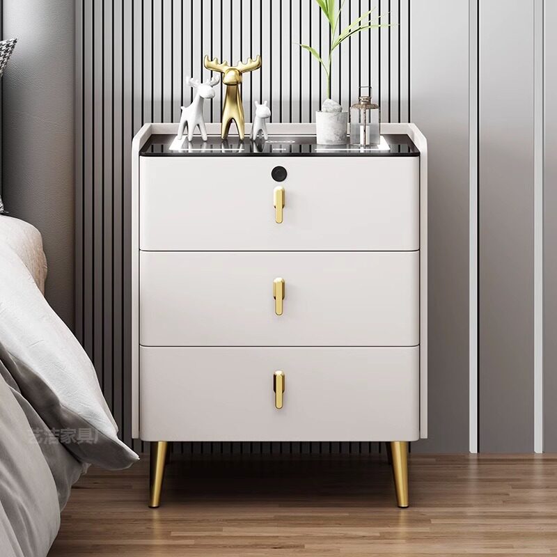 智能床头柜现代简约无线充电极简易实木网轻奢红多功能主卧室家用,淘宝优惠券,粉丝福利购,淘宝优惠卷