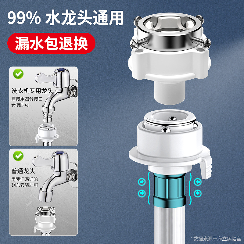 海尔洗衣机进水管全自动原装专用上水延长软管可加长水龙头接水管