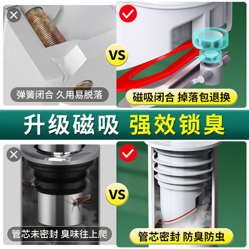 洗衣机下水防臭塞下水道防返臭神器5075防反溢密封排水管地漏接头 - 图0