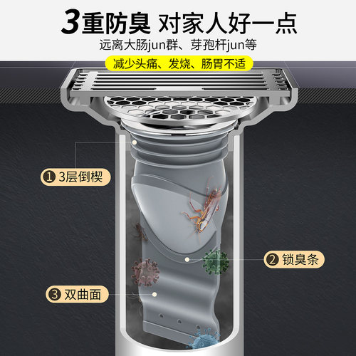 地漏防臭下水防返臭神器洗衣机卫生间通用硅胶内芯过滤网堵封口盖 - 图1
