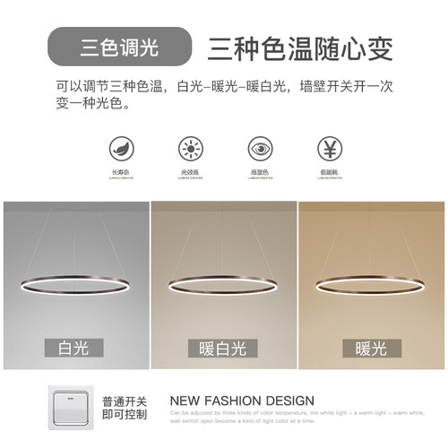 简约现代餐厅吊灯led客厅灯圆形大气吧台饭厅卧室灯2026新款灯具 - 图2