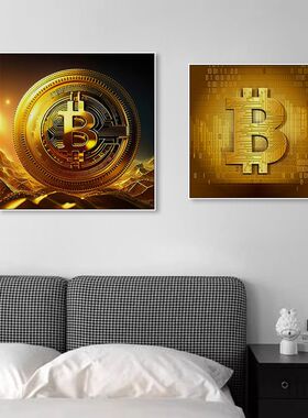 金融公司装饰画股票投资理财会议室挂画证券交易办公室比特币壁画