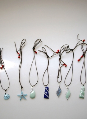 手绘陶瓷装饰品菩提民族风毛衣链