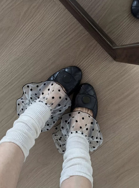 蕾丝波点小腿袜夏季薄款腿套