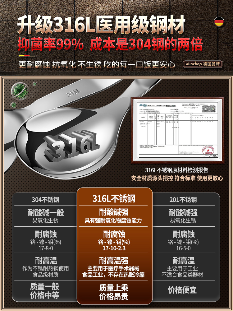 316不锈钢勺子家用短柄汤勺燕麦调羹吃饭勺加深餐勺喝汤专用汤匙 - 图0