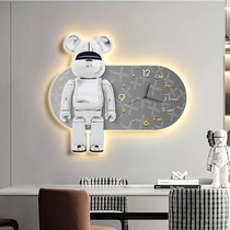 Net red clock hanging bell living room modern minimalist about 2023 new table hanging wall upscale violent bear creative clock wall lamp