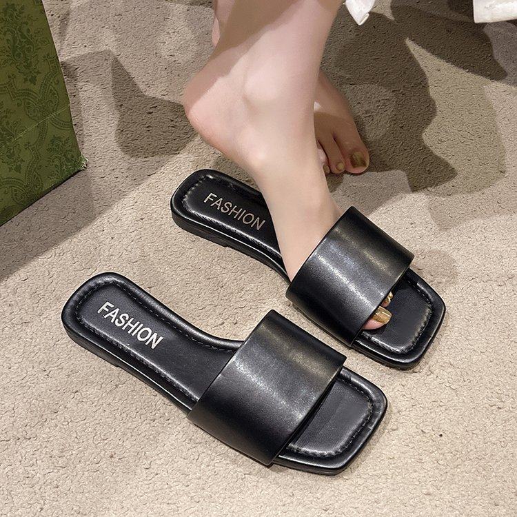 大码拖鞋41-43码女平底凉鞋夏韩版新款平底外穿时尚学生一字拖鞋,淘宝优惠券,粉丝福利购,淘宝优惠卷