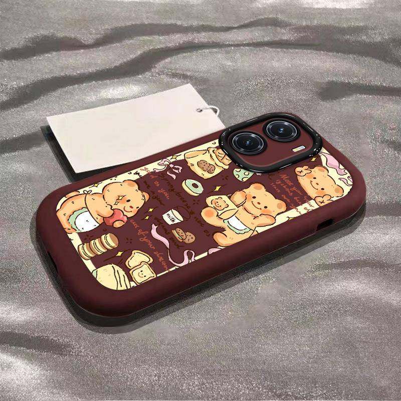 适用vivoy100i手机壳黄油小熊可爱新款女vivoy78高级感y77防摔y76硅胶y74液态y73创意y70全包镜头y55s保护套,淘宝优惠券,粉丝福利购,淘宝优惠卷