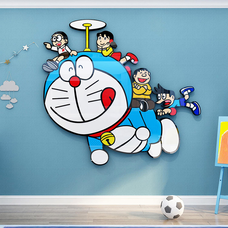 哆啦a梦机器猫贴纸儿童房间墙面装饰布置床头件亚克力3d立体壁画,淘宝优惠券,粉丝福利购,淘宝优惠卷
