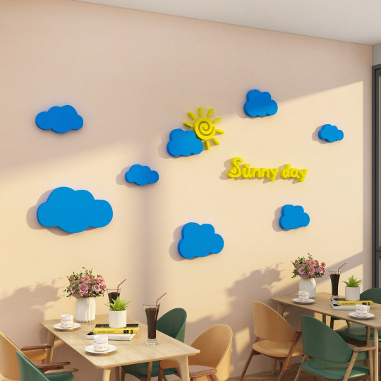 Yunduo milk tea shop baked dessert cake wall decoration