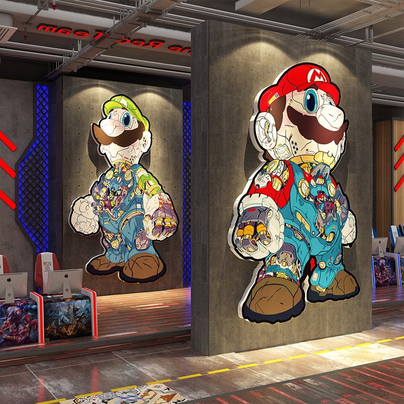 网红吧咖电玩城竞馆房间墙面装饰布置海报贴纸工作室背景酒店游戏,淘宝优惠券,粉丝福利购,淘宝优惠卷