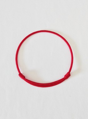 一心如意红绳手链本命年简约可调节手工制作包邮大红结实手绳