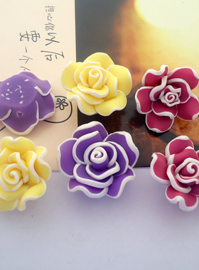 diy做手工装饰材料软陶花玫瑰花