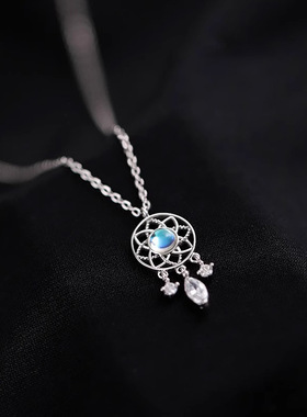 月光石捕梦网元素项链女冷淡风时