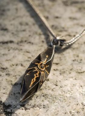 许愿石项链男轻奢百搭帅气新款高