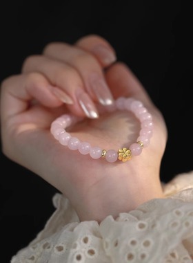 桃花手串女小众设计招桃花转运珠