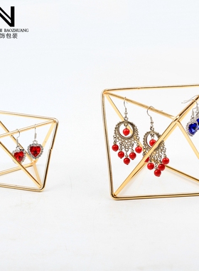 金色几何简约菱形首饰展示架