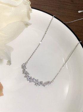 蛮好的人生胡杏儿邱丽苏同款气质紫藤花闪钻项链简约高级感锁骨链