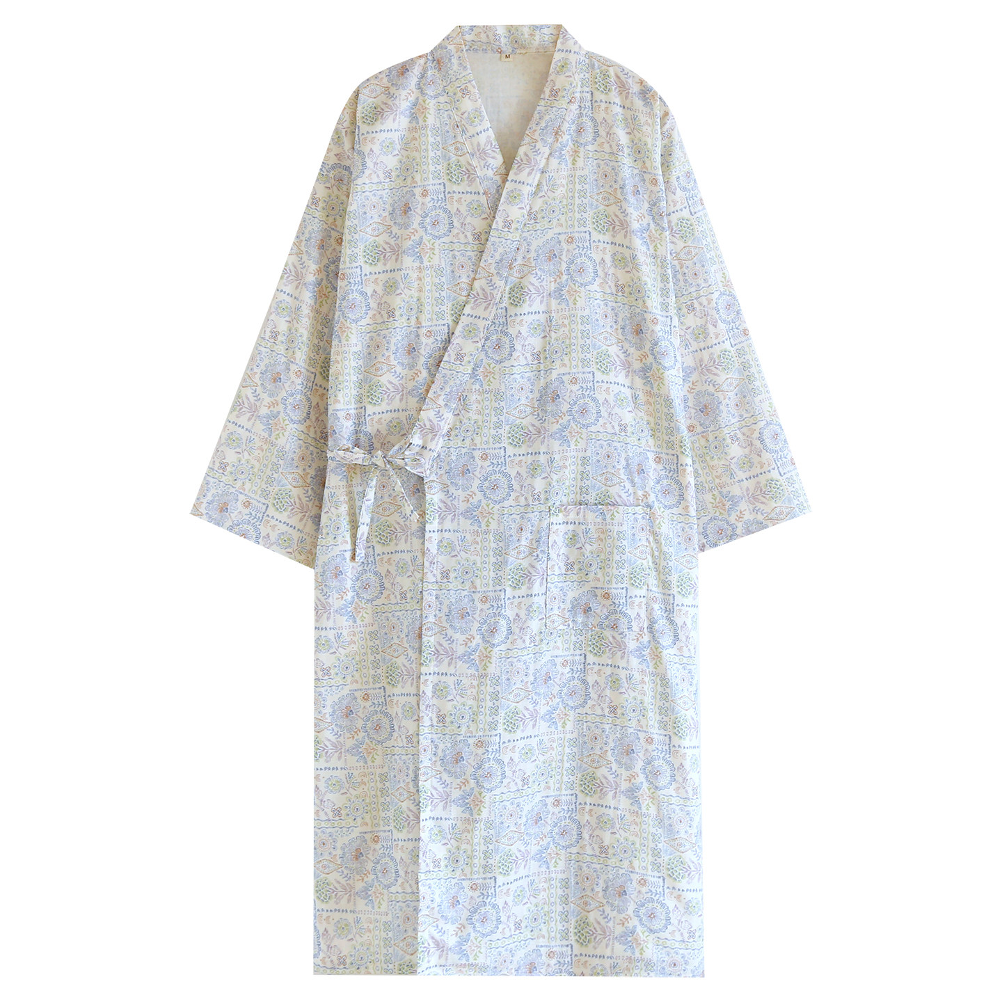 夏季纯棉双层纱布睡袍女日式睡袍中长款开衫系带和风甚平美容民宿,淘宝优惠券,粉丝福利购,淘宝优惠卷